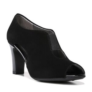 LifeStride Women's‎ Carla Pumps, Black Fabric Size 7.5W Comfort 2.5" Heel Preppy